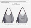 Large Capacity Canvas Tote Bag with Three-Layer Pockets - Ladies' Casual Shoulder Handbag