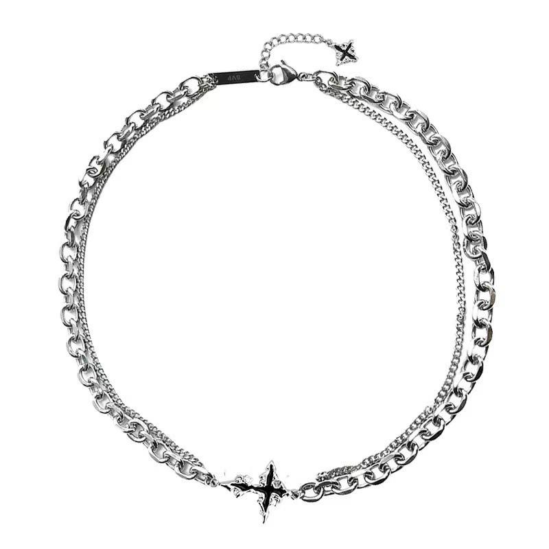 European-American Dark Cross Necklace: Men's Titanium Steel, Stylish Hip Hop Accessory