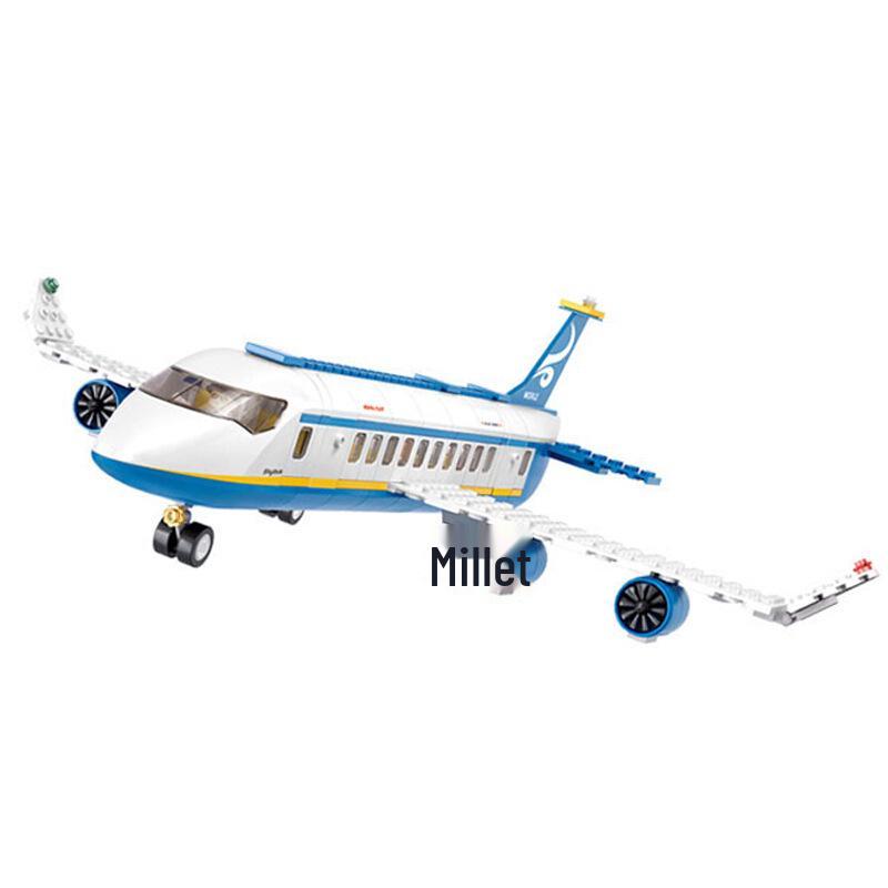 Little Luban B0366 Children's Educational Airplane Building Blocks Toy