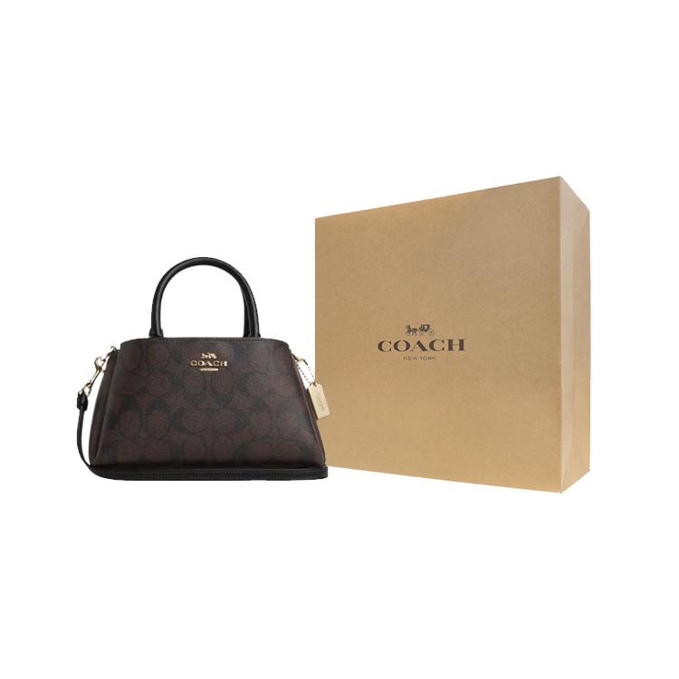 COACH Artificial Leather One Shoulder Handbag Small Women's Brown & Black CO966-IMAA8