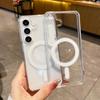 Magnetic Clear Acrylic Case For Samsung Galaxy S25 Ultra S24 S23 FE S22 S21 Plus A55 A35 A15 For Magsafe Wireless Charge Cover