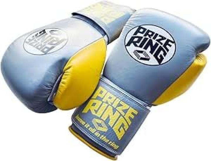Boxerské rukavice PRIZE RING „Professional SS“ šedo-žluté (16 oz)