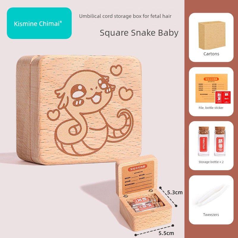 

Коробка для сбора пуповины змеи, детских волос и пупка, сувенир на память о новорожденном [Beech] MengMeng snake -2 bottles