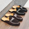 Zapatillas de Verano para Hombre de Cuero, Transpirables, sin Cordones - Talla Grande, Lujo Ligero, Diseño sin Talón