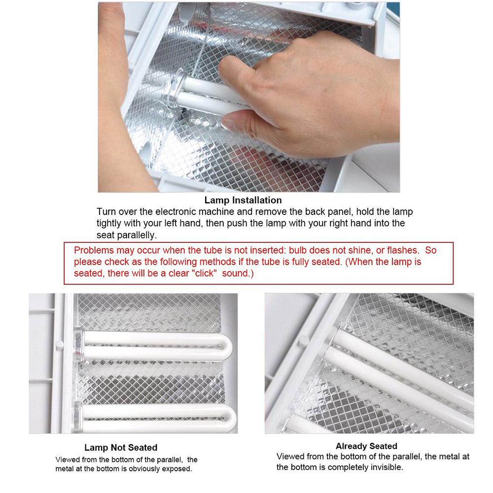 Set Of 4 PCS 9W UV Lamp Light For Nail Art Dryer Curing Lamp Replacement U shaped Lamp Bulb Tube Nail Art Supplies