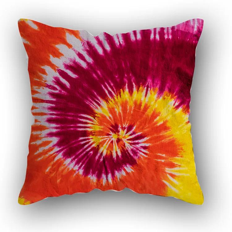 Sofa Bed  Square Pillowcases Home Decor Colorful Swirl  Bedroom Rainbow Decorative