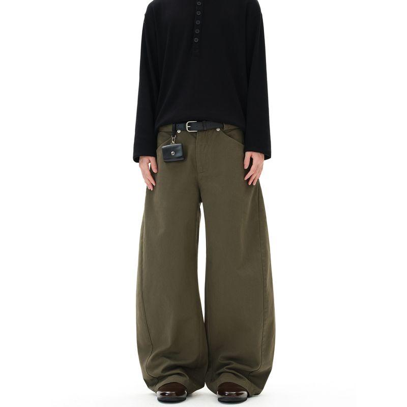 Kisko American Retro Barn-Style Wide-Leg Casual Scimitar Pants for Men and Women, High-End Loose-Fitting Versatile Commuting Pants
