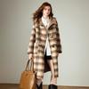 Chuyu Women's Loose Fit Plaid Wool Blend Hooded Coat