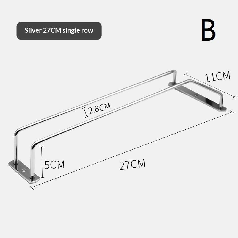 Carbon Steel Goblet Cup Hanger Easy Install Hanging Wine Glass Rack 27cm 34cm for Home Bar Kitchen Organization