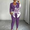 Plus Size Floral Print 3 Piece Outfit, Long Sleeve Open Front Cardigan Cami Top Leggings Set for Women