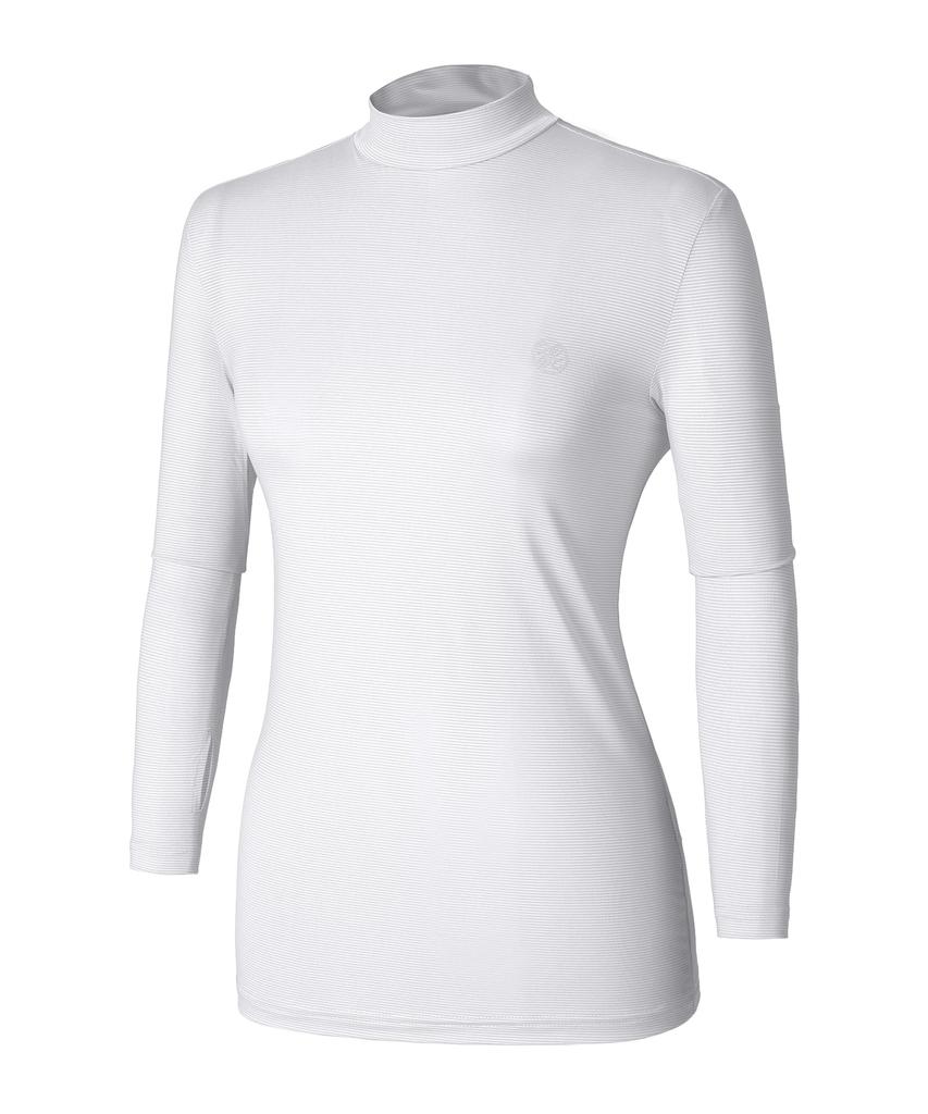 2ELA Women'S Air Snow Cooling Mock Turtleneck Long Sleeve Fingerhole T-Shirt 6 Colors (Type A)