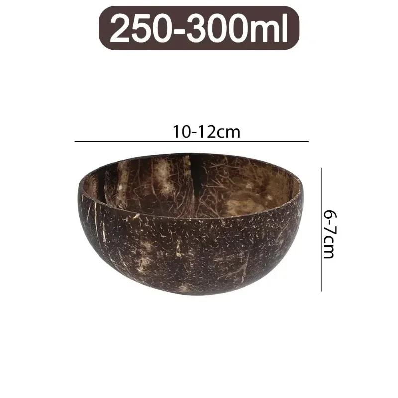 Natural Coconut Bowls Sets Reusable Coconut Bowls And Wooden Spoon For Dessert Yogurt Fruit Salad Smoothie Kitchen Tableware