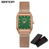 Sanda Top Brand Trendy Elegant Design Rectangle Dial Water Resistant Quartz Movement Business Women Arrival Analog Wrist Watch