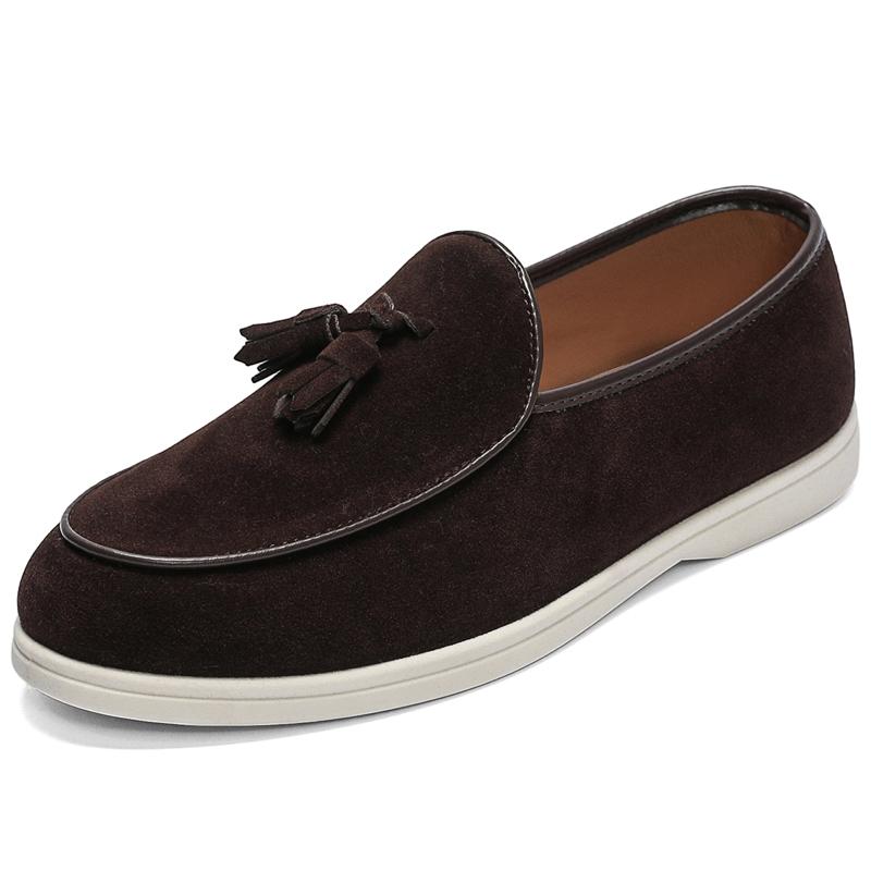 Fashion Soft Moccasins Fashion Brand Loafers Simple Slip On Shoes Elegantes Male Business Shoes New Leather Mens Casual Flats