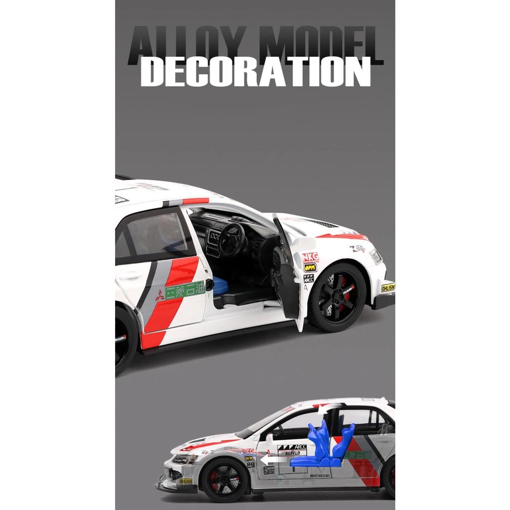 1/32 Mitsubishi Lancer Evolution EVO WRC Alloy Die Cast Toy Car Model Sound and Light Children's Toy Collectibles Birthday Gift
