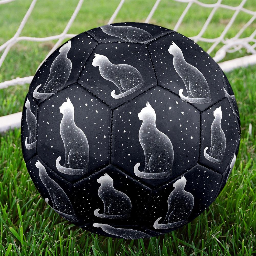 1pc Starry Night Cat Size 5 Soccer Ball Professional Match Training Football Indoor &Outdoor Sports Ball Lightweight Durable c6597