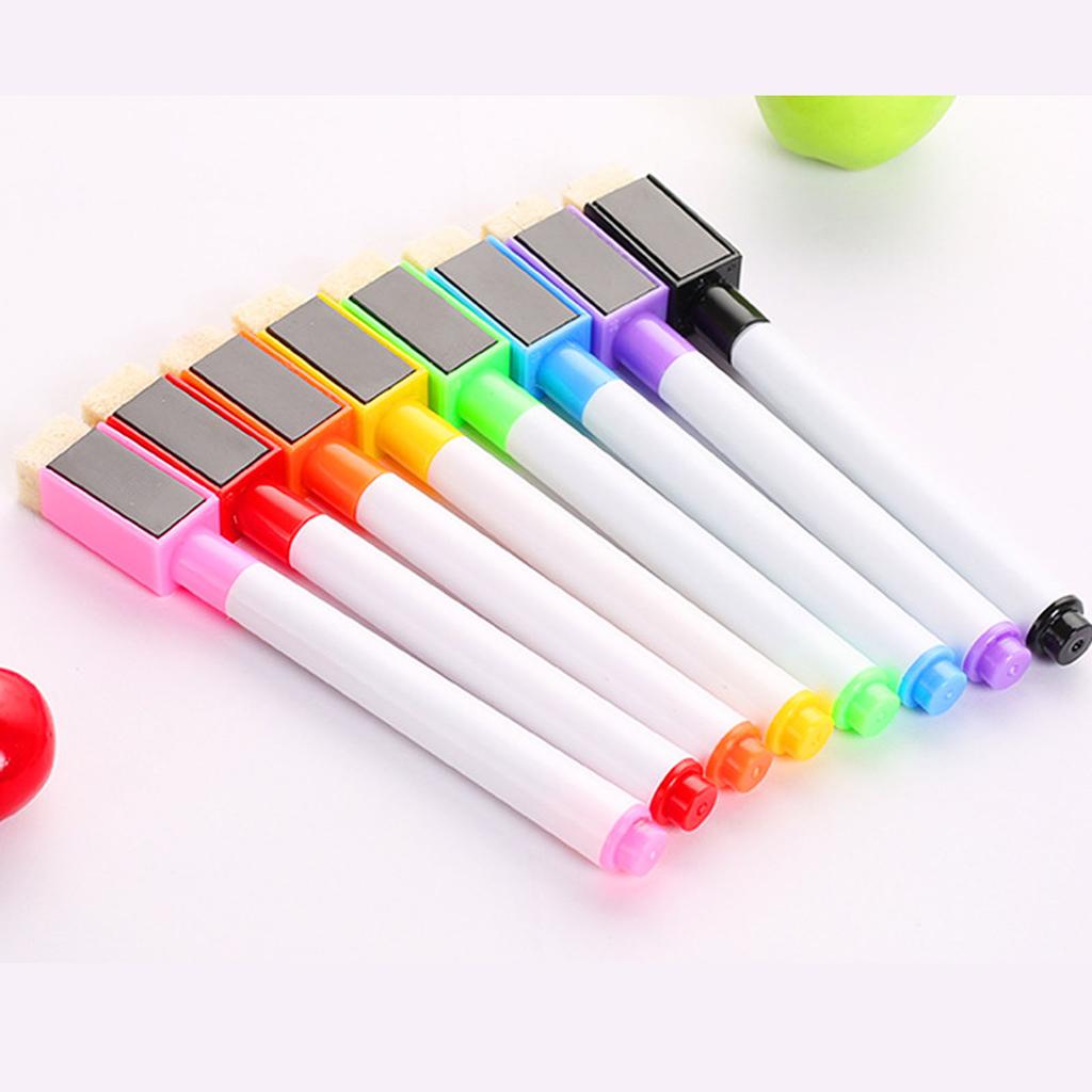 2PCS Dry Erase Marker Magnetic Fine Tip Low Odor Whiteboard Marker with Erasers for Kids Adults