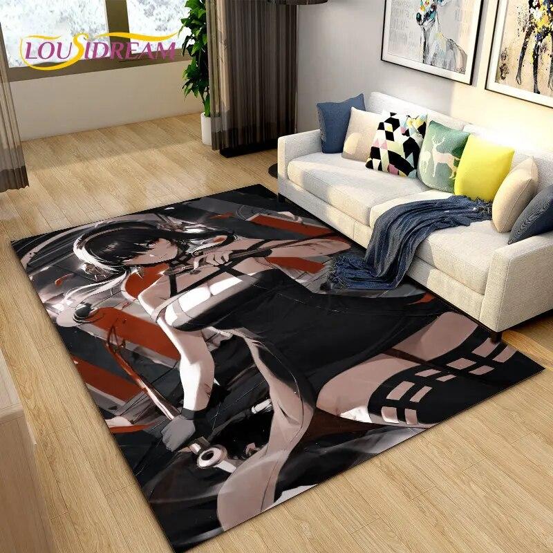 SPY×FAMILY Tapete de área de desenho animado japonês, tapete para sala de estar, quarto, sofá, capacho decorativo, tapete antiderrapante para crianças