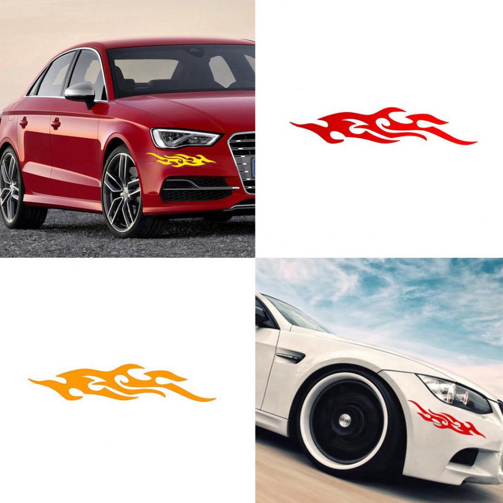 Nou Car Styling Flame Design Motocicletă Decal Bara de protecție Oglindă retrovizoare Autocol de foc Vânzări bune