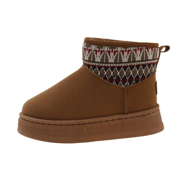 

2025 зима новые универсальные повседневные сноубутсы на толстой подошве женские теплые короткие ботинки на подкладке и с утолщенным верхом из хлопка 41 малиновый