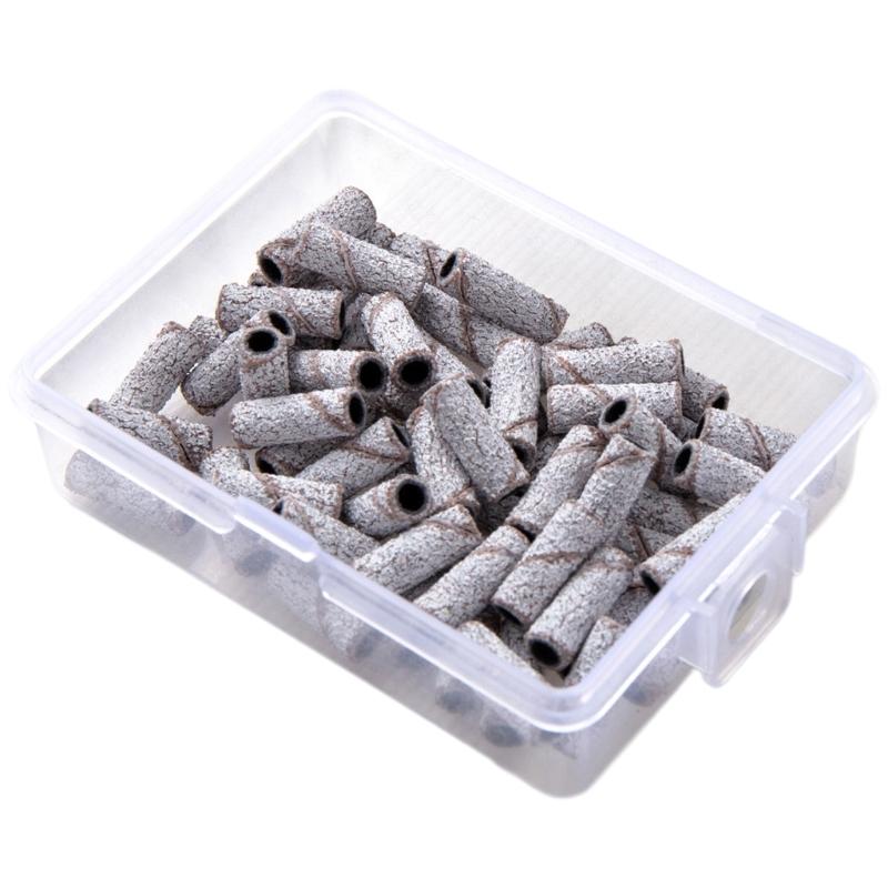 Small Sanding Bands for Nails Drill Nail Sanding Drill Bits Set 80/120/150/180/240 Grits Nail Sanding File for Nail