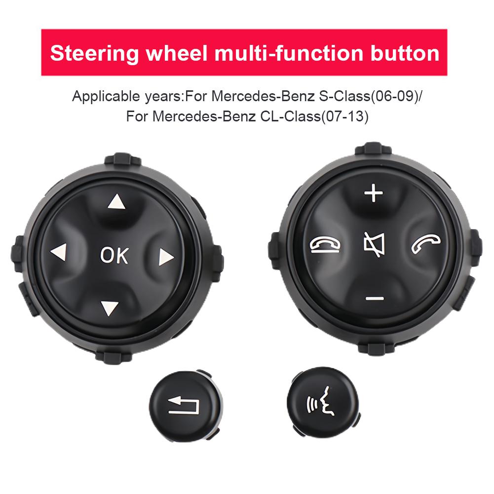 For Mercedes Benz S-Class W221 2006-2009 Black Car Wheel Button Accessories Car Multi-function Steering Wheel Switch Buttons