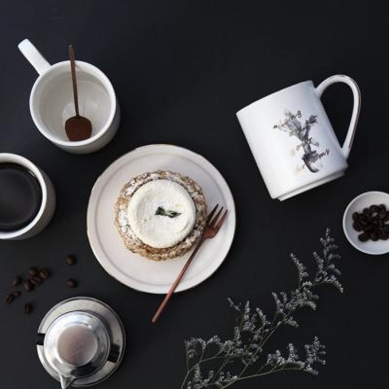 Botanical Mono Goldline Mug 350ml (3 styles) Grass