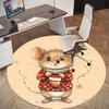 1pc mouse winter Round Chair mat Area Rug - Non-Slip, Floor Mat for Office, Bedroom, and Indoor Decor -1002026