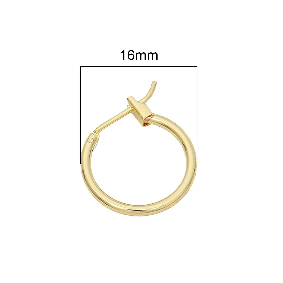 

Серьги из круглой проволоки с гальваническим покрытием из 14-каратного золота, 2 шт./пакет 1.5x16mm*2pcs
