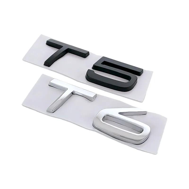3D Metal T5 T6 AWD Logo Zadní kufr Nálepka s odznakem na zadní dveře pro XC60 XC90 S60 S80 S60L V40 V60