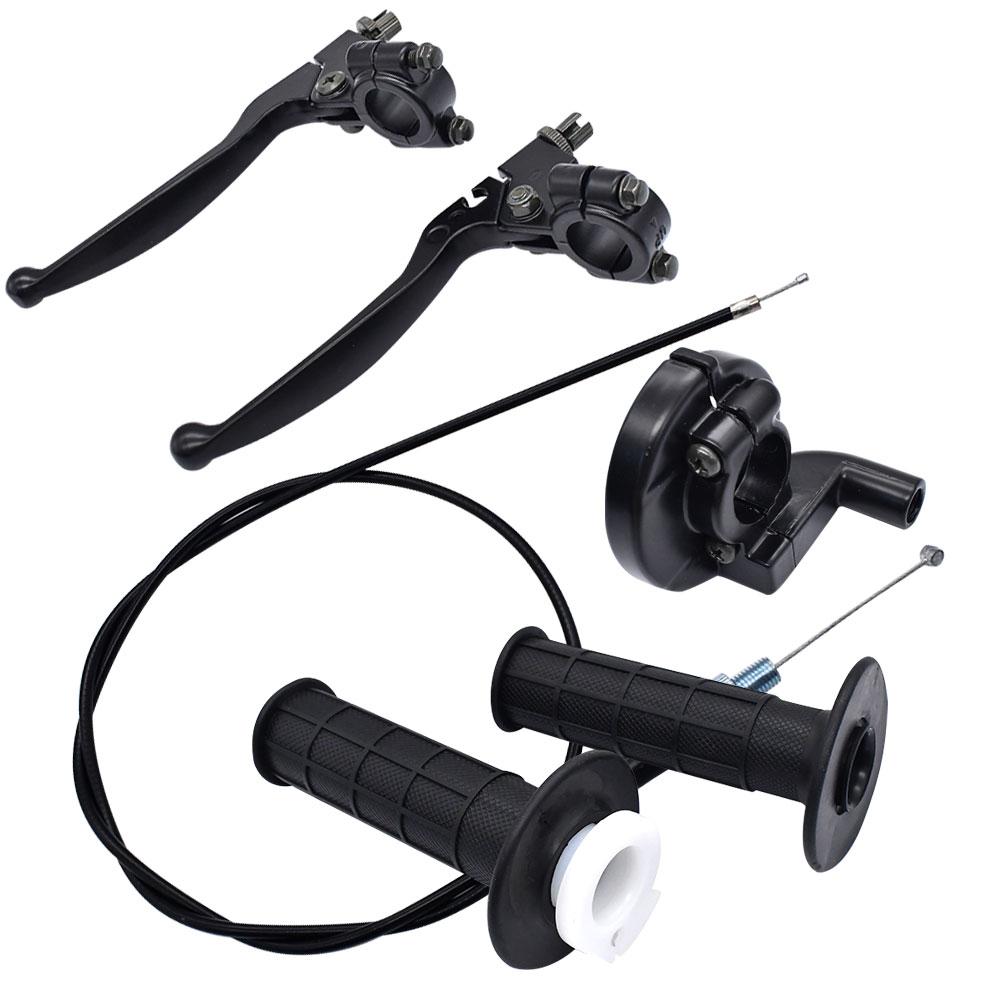 

Motorcycle Throttle Handle Brake Lever with Handle with Brake Cable and Throttle Cable For Pit Dirt Bike ATV Quad Motocross Raci