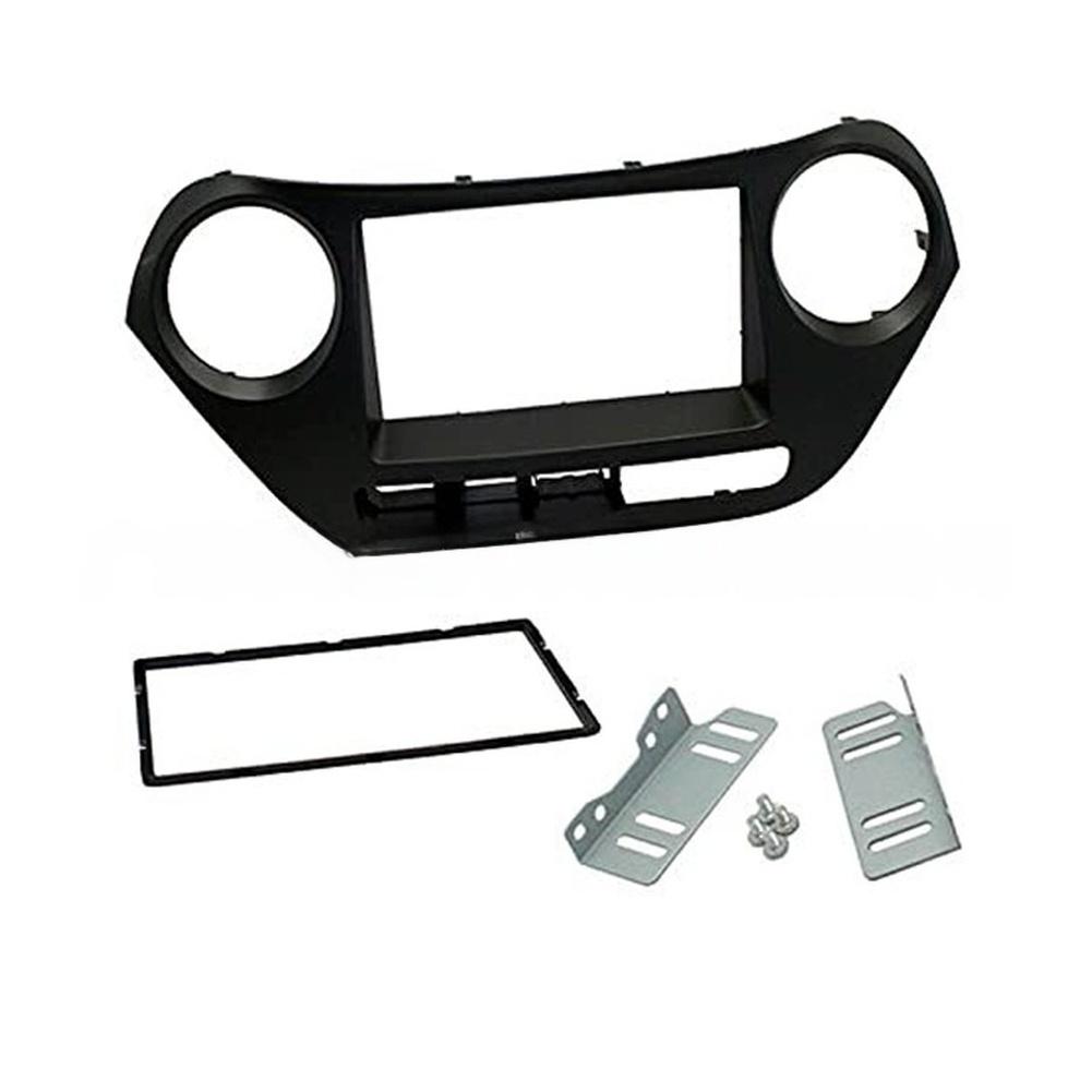 Car Navigation Screen Mounting Panel for For HYUNDAI i10 2014 7 Inch 2DIN Dash Trim Frame Black ABS Material Center Console