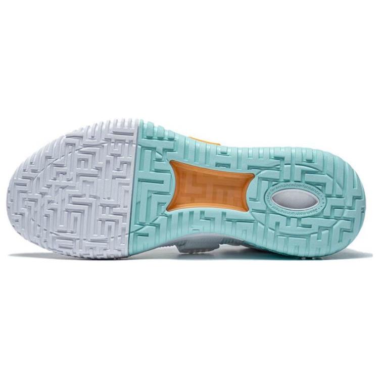 Li Ning Fury Flat Abrasion Resistant Low top Basketball Shoes Men's White Cyan ABFT019-5