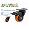 PVC Furniture Caster Wheels with Security Lock Swivel Plate Design 3/4/5in 1Pcs for Dresser Cabinet Moving Dolly