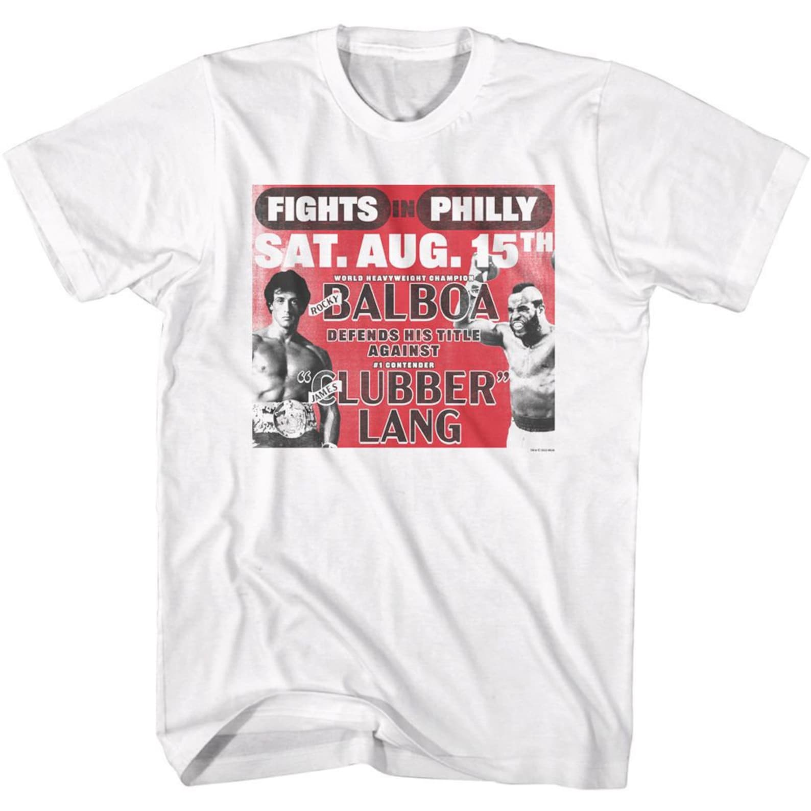 Rocky Balboa vs Lang White T-Shirt 4XL