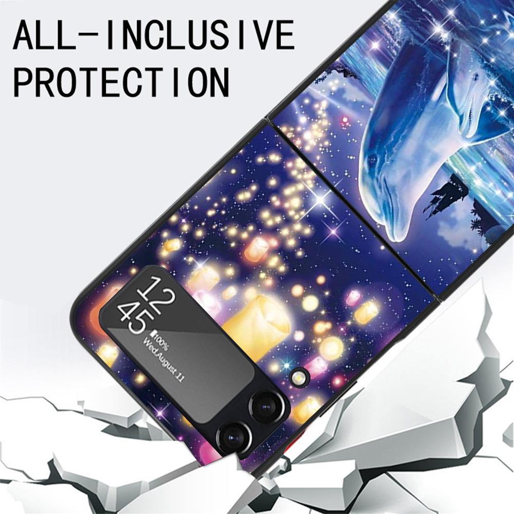 Ocean Animal Cute Dolphin Case For Samsung Galaxy Z Flip 7 6 5 4 3 z Flip7 Flip6 Flip5 Flip4 5G Phone Cover Flip3 Folding Coque