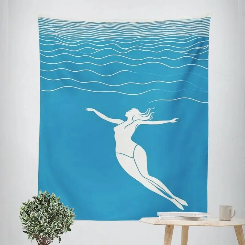 

Home decorations ethnic style character illustration wall tapestry bedroom living room background cloth mural hanging cloth 74x94cm(29x37in)
