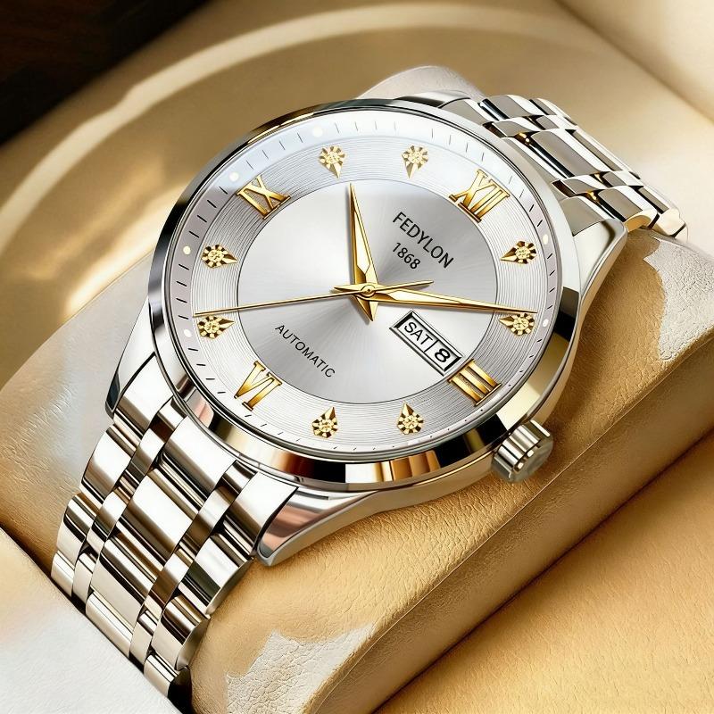Fatilon watch men's new waterproof business mechanical wind men's watch steel belt famous watch quartz watch