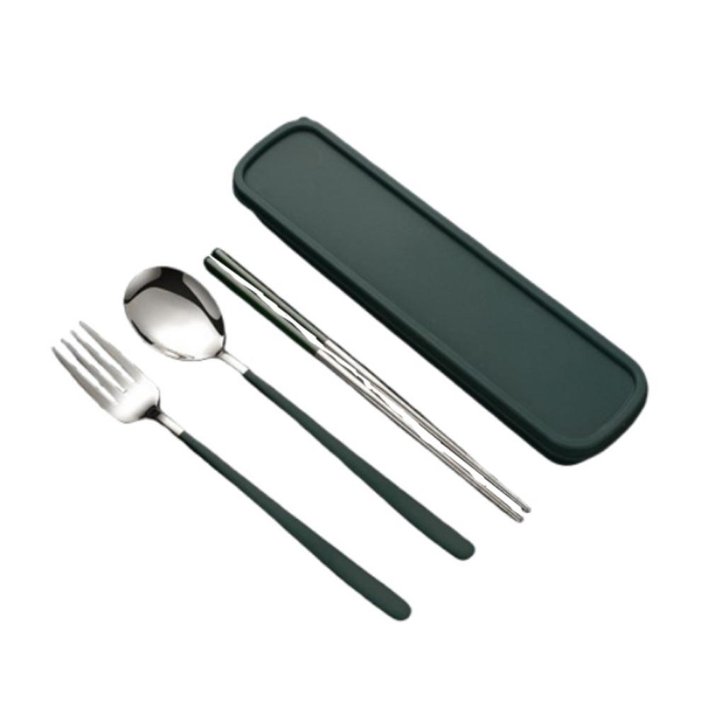 Silver/Gold Color Forks and Spoon Chopsticks Set Stainless Steel Travel Flatware  Picnic