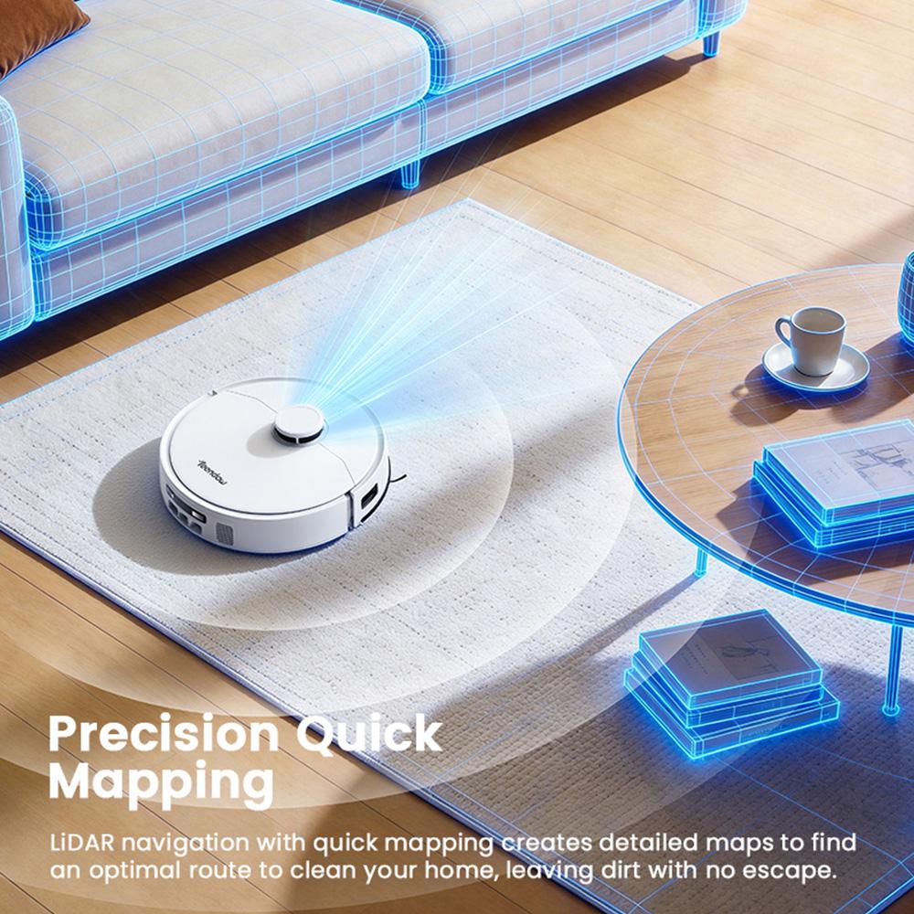 Odkurzacz Automatyczny Teendow D63S Ultra Z Inteligentną Nawigacją Radarową Pilot 20000Pa Moc Ssania Sterowanie przez Aplikację Biały