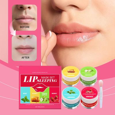 Four- Care Sleep Lip Mask Set Moisturizes, Reduces Lip Lines And Gently Exfoliates.