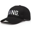 Premium Black Queen/king Baseball Cap With Hip Hop Letter Print For Couples