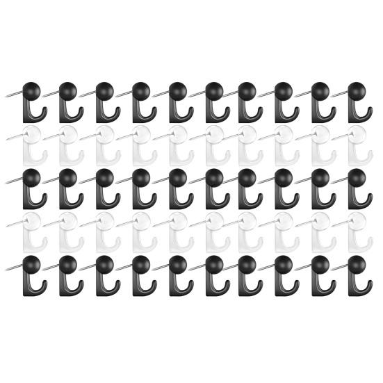 50 Pcs Push Pin Hooks Plastic Heads Cork Board Hooks Decorative Thumb Tacks Hook for Cork Bulletin Board Photos Calendar Home Office School Supplies