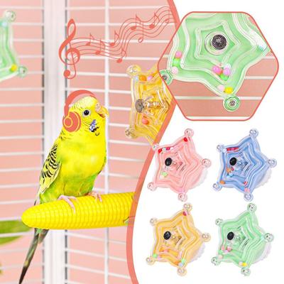 Colorful Parrot Flying Saucer Toy With Music And Pearls Relief Gnawing Runner . Toy Bird Rice P B7P8