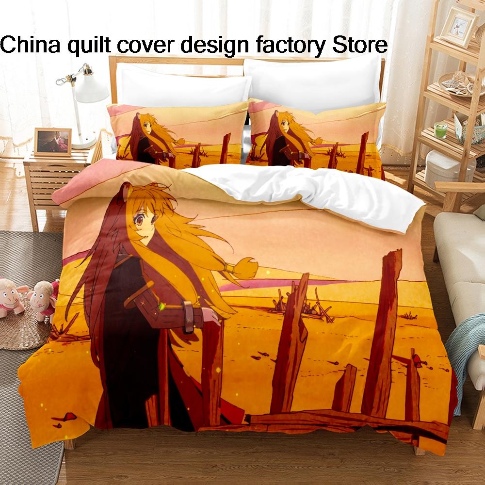 The Rising Of The Shield Hero Anime Bedding Set 3Pcs Isekai Manga Duvet Cover Set With Pillowcases For Teens Fans Bedroom Decor