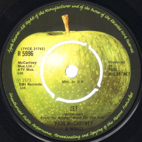 

7inch Record WINGS - Jet R5996 Apple Records 1974 UK Rock Used