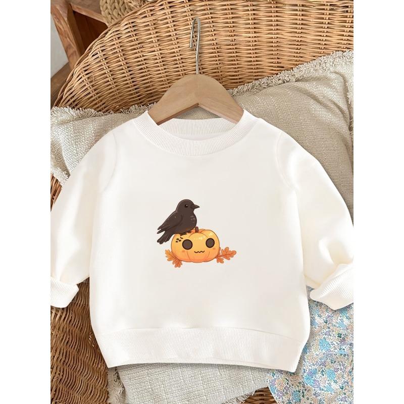 Kids Sweatshirt,Soft and Cute Simple Fashion Print Pattern, Durable Wrinkle Resistant Baby Spring and Autumn Thin Round Neck Hoodie