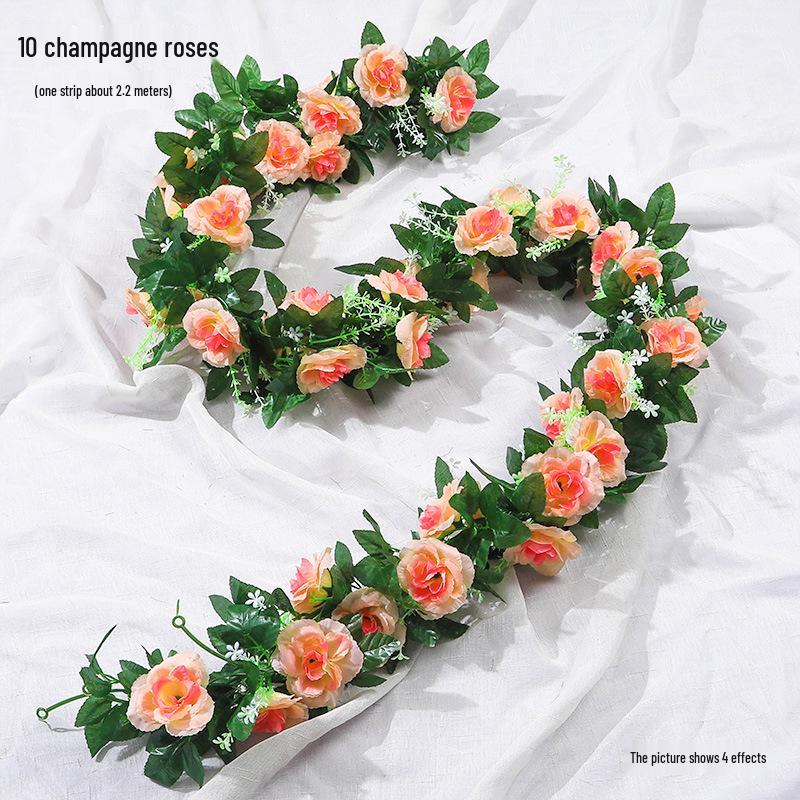Artificial Cherry Blossom Vine – Silk Floral Decoration for Indoor Ceilings and Air Conditioning Water Pipe Covers