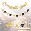 Gold Congrats Grad Banner Glitter Graduation Banner for Graduation Decorations Class of 2026 Party Supplies