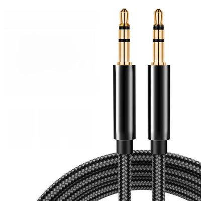 Câble audio tressé AUX 3,5 mm mâle vers mâle pour voiture, téléphone et casque